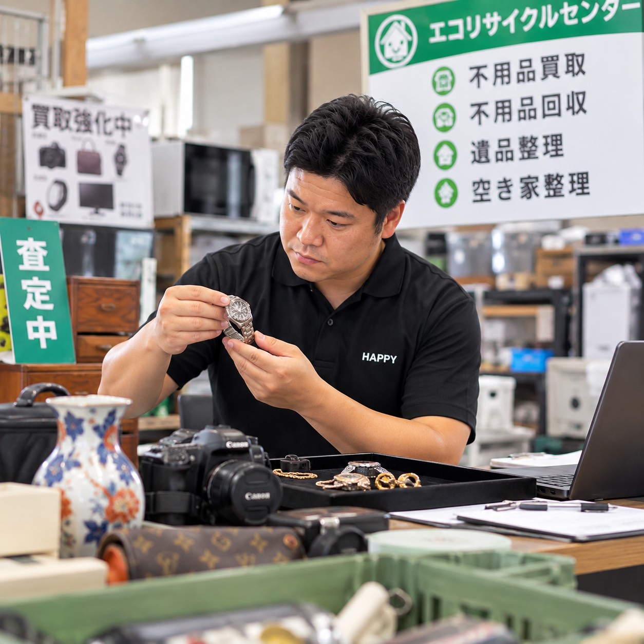 リサイクル査定の様子